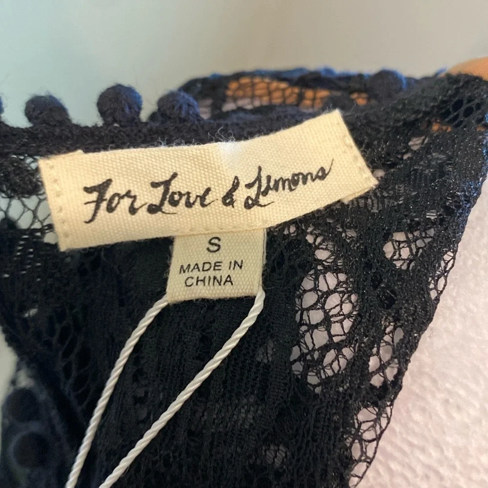 For Love And Lemons Black Lace Dress SizeSmall, Open Back, Long Sleeve Dress - Picture 5 of 16